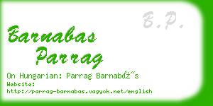 barnabas parrag business card